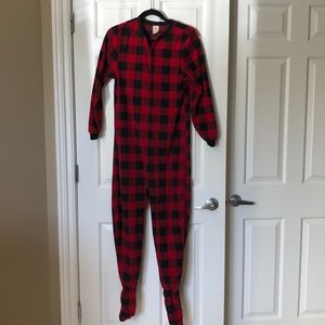 One piece zip up footed PJ’s